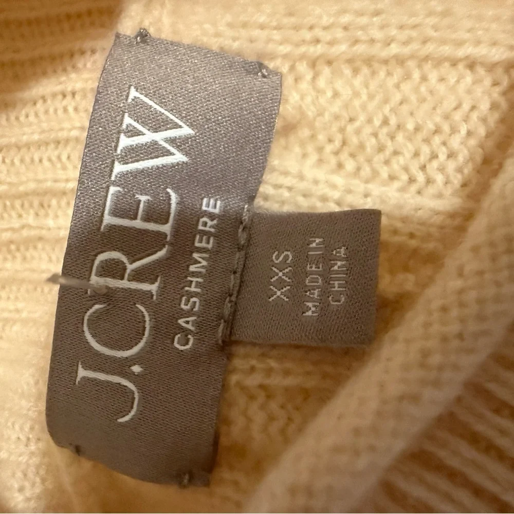 J. Crew Cashmere Rollneck Cable Knit Sweater